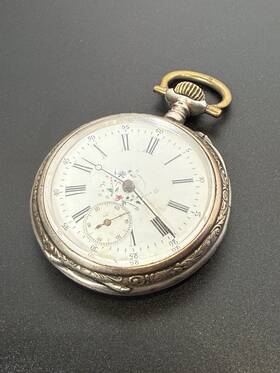 25741 Cuivre Victorian French Floral 3481 9 Swiss Pocket Watch Runs