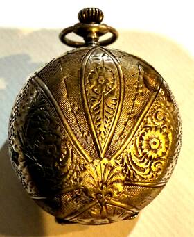 554571 Cylindre 10 Rubis Silver Pocket Watch Mole #554571