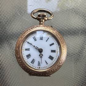 48448 D Rrstein&co / Dresden Rratein And Gold 0.585 14k Ladies Pocket Watch Circa 1910