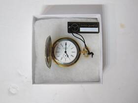 10984 Davos Quartz Pocket Watch-swiss Made 2nd Hand Buck Deer Design Fully Serviced