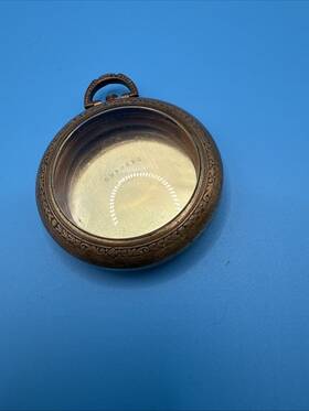 2486469 Defiance Vintage Mens 12s Inch Gold-tone Pocket Watch Case