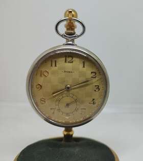 2066038 Doxa Antique Hallmarked 800 Silver 15 Jewel Swiss Made Pocket Watch Working