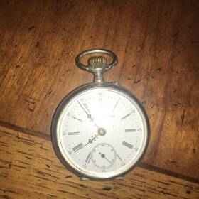 N61258 Droite Vintage Pocket Watch Silver Swiss Remontoir 15 Rubis