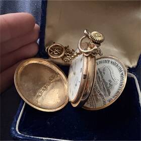 6220040 Dueber Watch Case Manufacturing Co. Antique Hampden Pocket 14k Gold Filled Engraved With Chain 1900