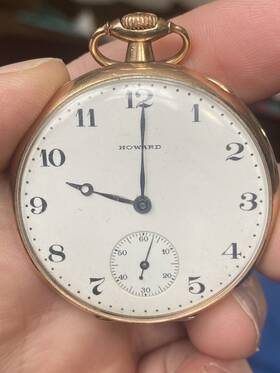 1194434 E. Howard Watch Co Very Fine Antique 1912 17 Jewels Gold Filled Pocket