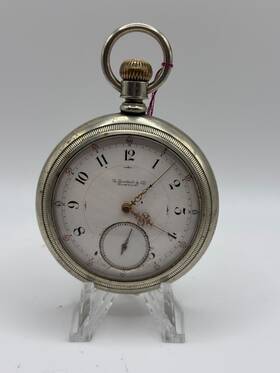 302888 E. Howard Watch Co Silverine 15 Jewel Size 18 Open Face Pocket