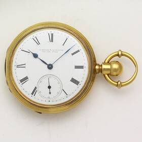 41027 E. Howard Watch Co Series 7 Size N Solid 18k Yellow Gold Open Face Pocket Ca. 1874