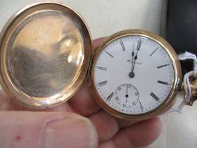Engravd16ss E. Howard Watch Co 9504326 Pocket Full Hunter Runs Fine Hand 17j Low Bin 585