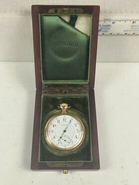 1875786 E. Howard Watch Co 969633 16s 17j Pocket With Orig Case Movftt Crescent