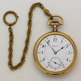 982084 E. Howard Watch Co Series 4 Model 1905 16 Size Gold Filled Open Face Pocket Ca 1908