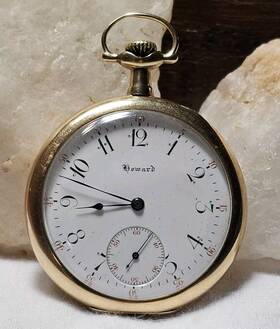 1908 E. Howard Watch Co W884 Gold Fill Open Face Pocket 12s 17j Complete Running