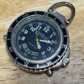 3791 Eddie Bauer Ebtech Analog Digital Pocket Watch Men Rotating Bezel New Battery