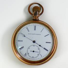 9508948 Edin Stat Watch Co Elgin 18 Size Pocket Gold Filled Runs