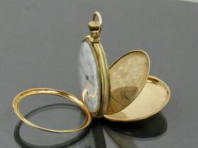 10001042 Elgin Antique 12s 14k Solid Yellow Gold Pocket Watch Not Running Rare