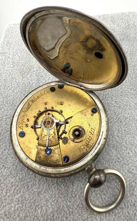 105.1 Elgin Sterling Silver Natl. Watch Co Pocket - 105.1g