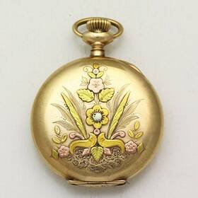 10546668 Elgin 216 Model 2 6 Size Multi-tone Gold Filled Full Hunter Pocket Watch Ca 1904