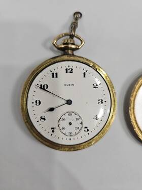 11150918 Elgin Pocket Watch For Parts Front Screws Off 1905 Read Description
