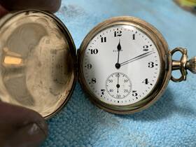 113.1921 Elgin Vintage Pocket Watch Grade 301 Model 2 Class 12s 7j Hunting Rep