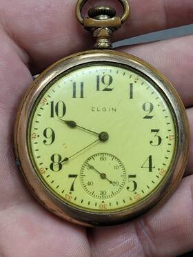 1132058 Elgin 7 Jewel Pocket Watch Princeton Warranted