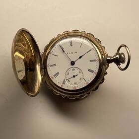 11344539 Elgin Pocket Watch Us 0s 11j Stem Set And Wind Gf Hunter Engraved S/n