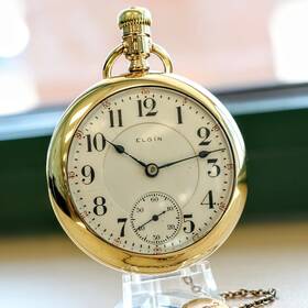 11507036 Elgin Rare Running 14k Gold Pocket Watch Serial # 11507036. Manufacted In 1909