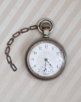 11671142 Elgin 1904 Pocket Watch 15 Jewels Timepiece Vintage Railroad Blue Hands