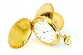 11761303 Elgin Pocket Watch Model 2 Grade 286 B&b Royal Hunter Gold Filled 7 Jewels S6