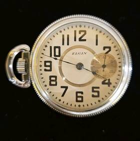 11878212 Elgin Vintage Pocket Watch Serial # Usa 17 Jewels Glass Back Works