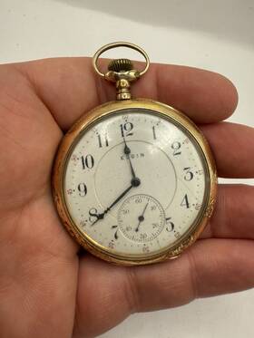 11903964 Elgin 1905 Gm Wheeler Gold Pocket Watch