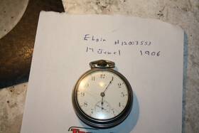 12003553 Elgin 17 Jewel Pocket Watch # 1906