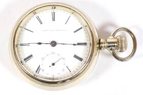 1221322 Elgin Pocket Watch Model 4 Grade 88 Roman Dial 11 Jewels Size 18 Nickel
