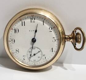 12741204 Elgin Antique 1907 Pocket Watch 7 Jewels Not Working Need Service