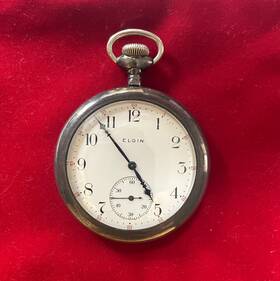 12892616 Elgin Sterling Silver Pocket Watch With Movement #12892616