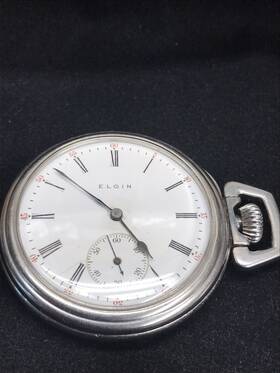 13262245 Elgin Vintage 1908 Sidewinder 16s 15j Grade 312 Roman Numerals Runs Great Used