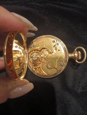 13341138 Elgin Antique Solid Gold 14k Case Ladies Pocket Watch