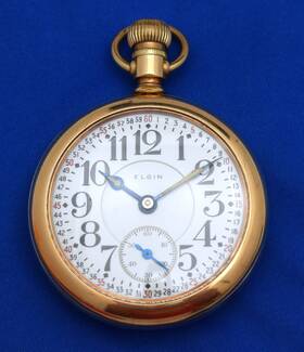 13425678 Elgin Veritas Pocket Watch 18s 23j Railroad Grade 214 Montgomery Rr Dial