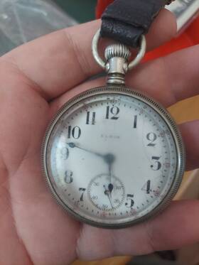 13754457 Elgin 1909 Mens Pocket Watch Non Working Vintage
