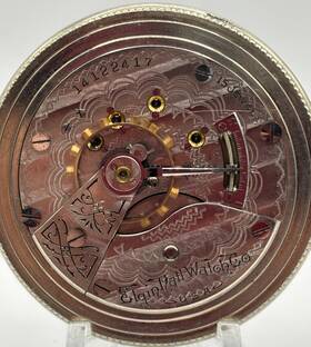 14122417 Elgin Salemans Case 15 Jewel Size 18 Open Face Sidewinder Pocket Watch Runs