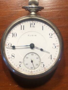 14596576 Elgin Pocket Watch Size 18s Grade 336 Serial # Runs Good