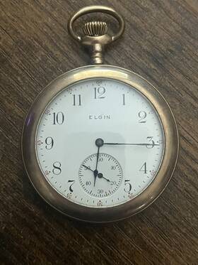 14630256 Elgin Antique 1910 16s Pocket Watch 15j Grade 313 Gold Filled Working