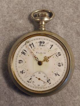 14799037 Elgin Antique 1910 Grade 294 Silveriod 7j 18s Pocket Watch Runs Parts/repair