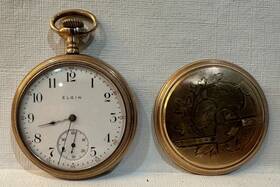 14851935 Elgin Antique 1910 Watch 16s 7 Jewel Model Serial # 14 851 935 Chain Runs
