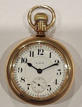 14866146 Elgin Pocket Watch 19 Jewels Usa Commander 25th Years 3123468