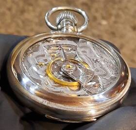 14910094 Elgin Running 1909 Pocket Watch Grade 336 18s 17j Hunter Movement