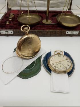 14fk.gold Elgin 14fk Rare Fahys Montauk Engraved Watch 25 Year And Keystone 10krg