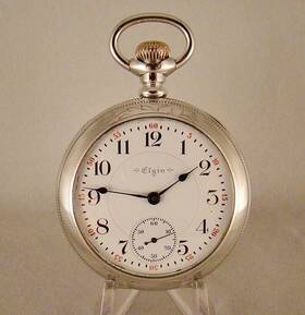 150-railroad Elgin 127 Years Old 21j Sterling Silver Open Face 18s Great Looking Pocket Watch