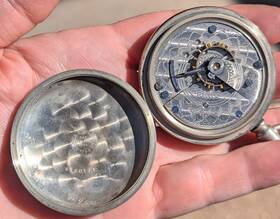 15040772 Elgin 1911 Pocket Watch 7j 18s Fahys Ore Silver Case Needs Repair