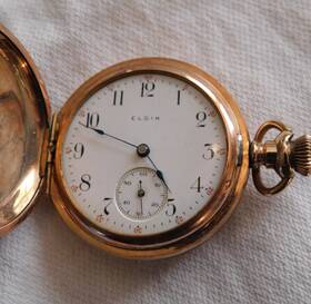 15254477 Elgin Vintage 1903 Usa Pocket Watch Dueber Gold Filled Hunter Case