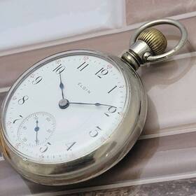 15259657 Elgin Qd8 114 Years Old 1911 18s Quick Train Silverode Pocket Watch Runs Great