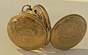 15j-runs Elgin 15771318 Antique Full Hunter Pocket Watch Gold Filled Etched Union Case